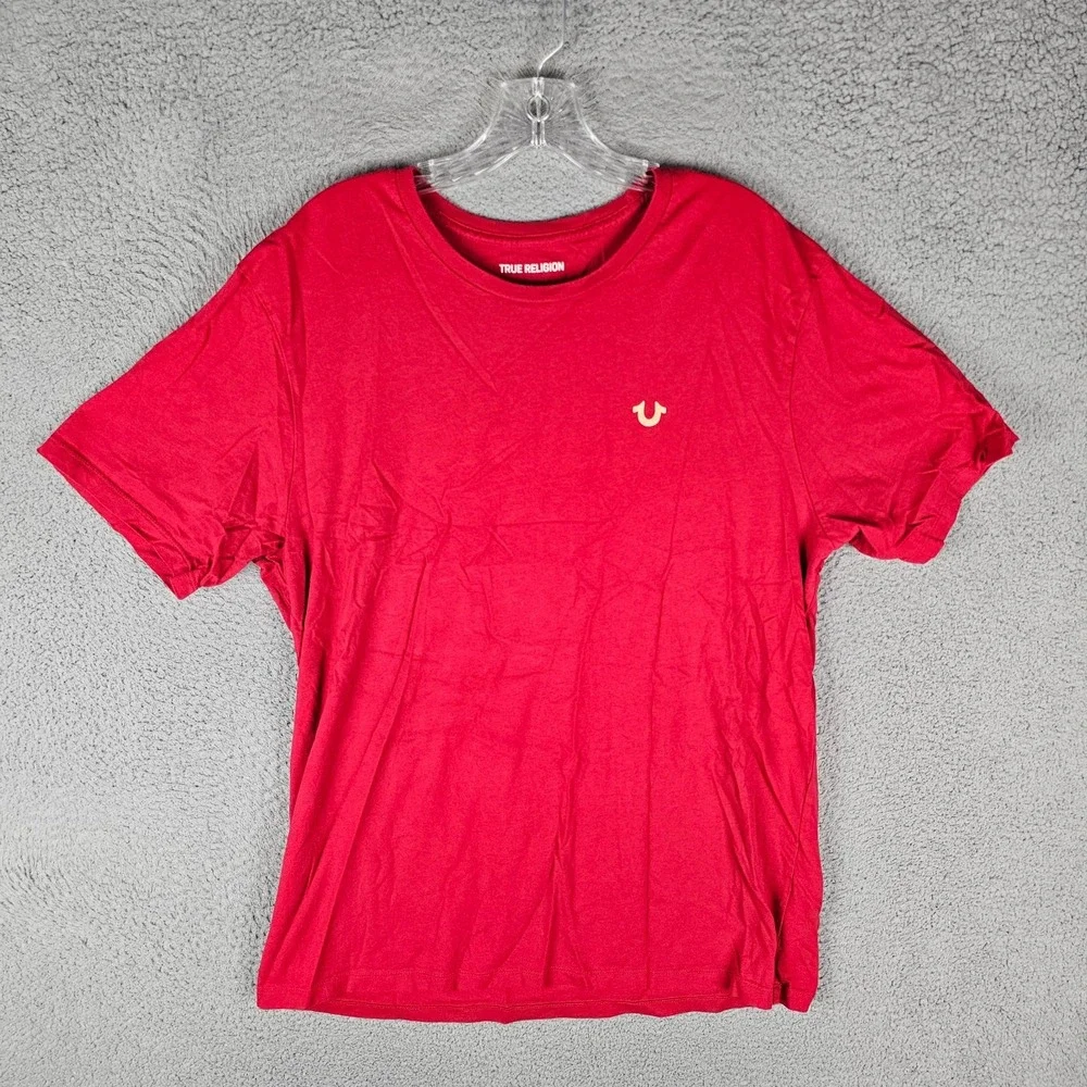 True Religion Tee Shirt Mens XL World Tour 02 TR Logo Graphic Crew Neck Pullover